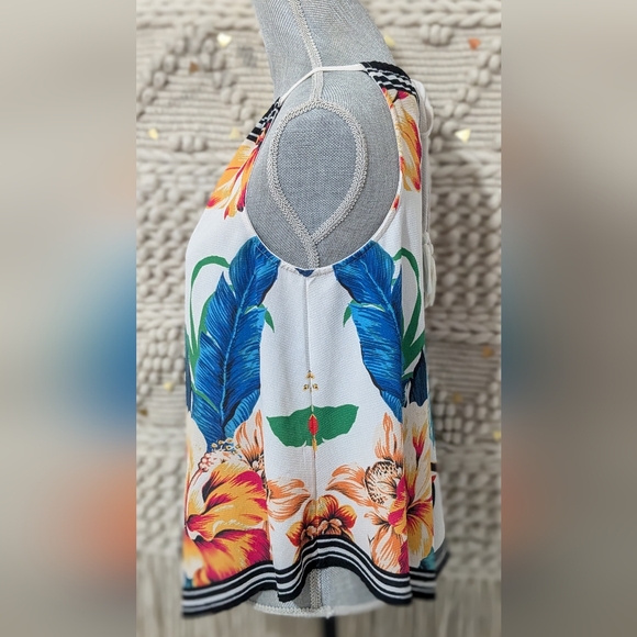 Flying Tomato Boho Chic Halter Tank Top Womens Small Tropical Floral Bandana(5) - Picture 3 of 11